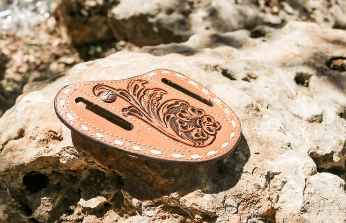 "Tuff" Tan Leather Pancake Knife Sheath