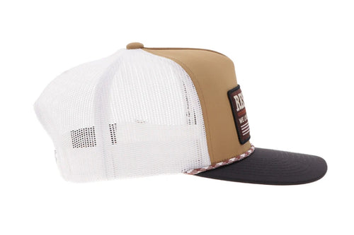 "Resistol" Hat Tan & White w/Black & Red Patch By Hooey