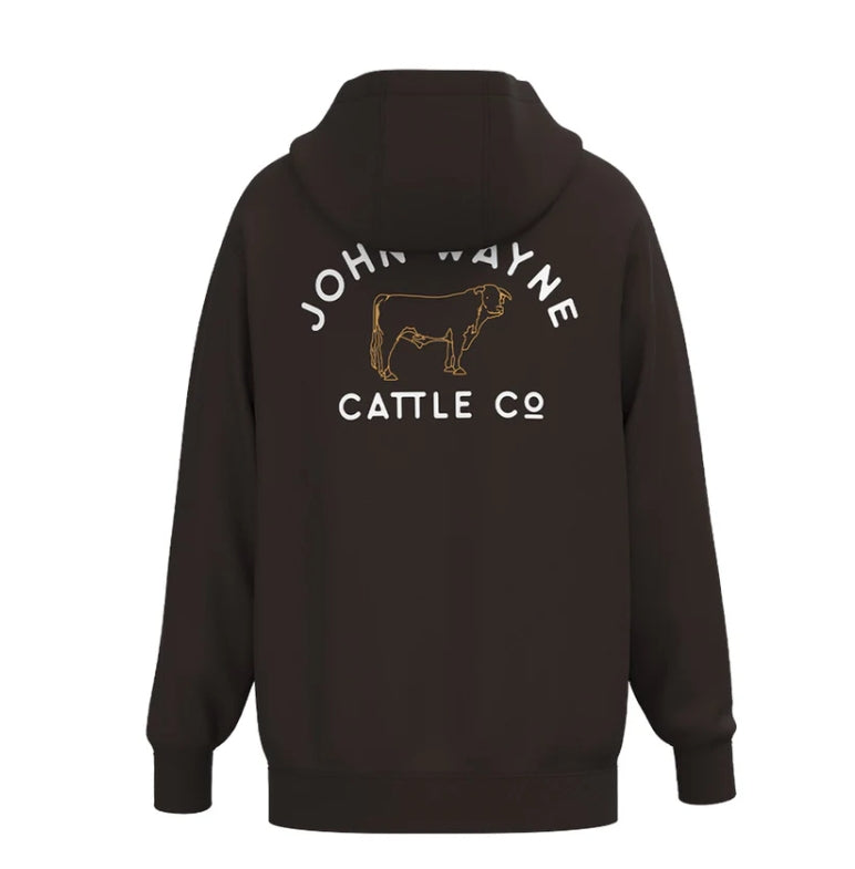 John Wayne Cattle Co Hoodie in Brown By Hooey