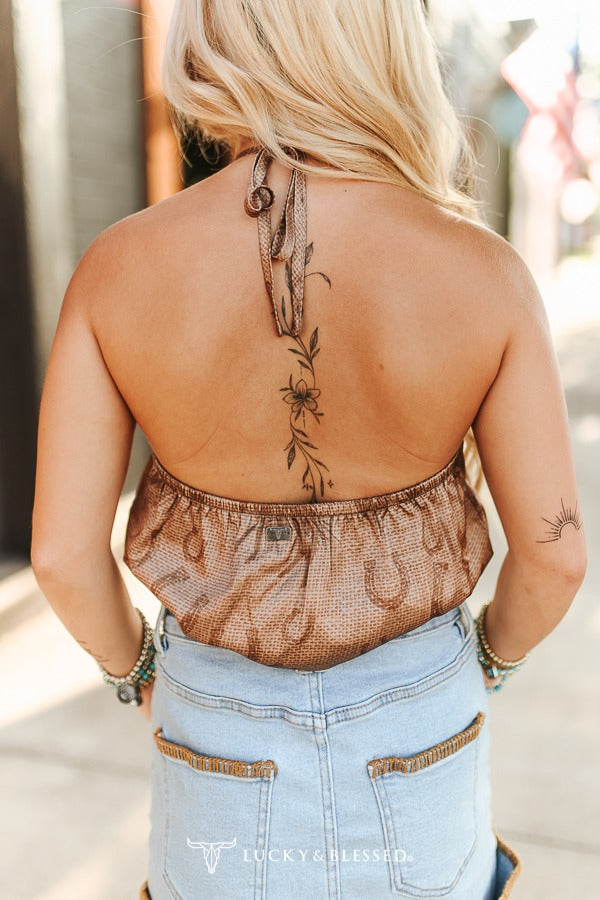 The Ranch Love Snaffle Bit Halter Tie Top Top By Lucky & Blessed