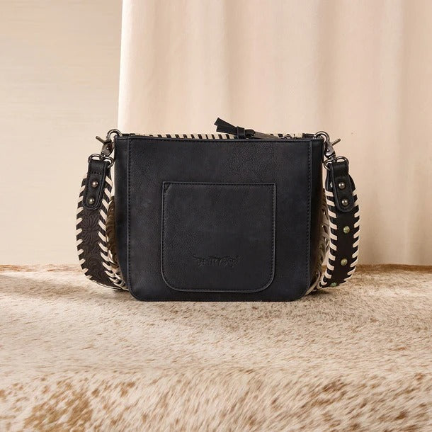 The Lucky Kentucky Cowhide Fringe Purse by Trinity Ranch - Black