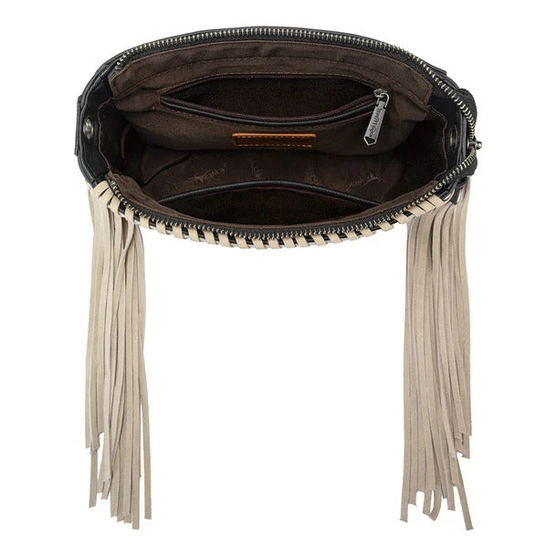The Lucky Kentucky Cowhide Fringe Purse by Trinity Ranch - Black