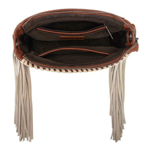 The Lucky Kentucky Cowhide Fringe Purse by Trinity Ranch - Caramel