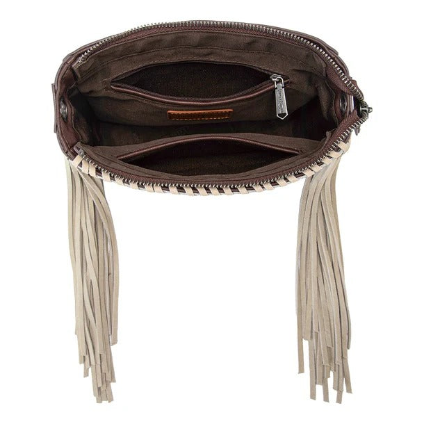 The Lucky Kentucky Cowhide Fringe Purse by Trinity Ranch - Coffee