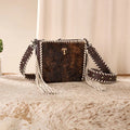 The Lucky Kentucky Cowhide Fringe Purse by Trinity Ranch - Coffee