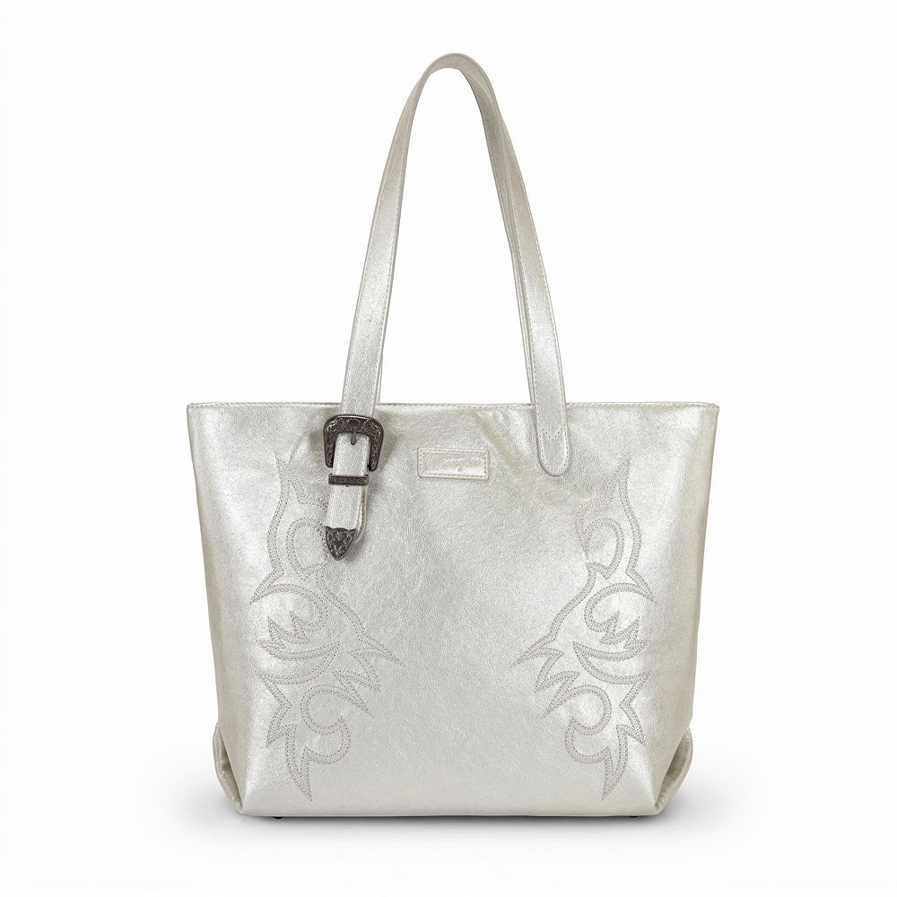 The Rhinestone Cowgirl Tote Bag by Wrangler in Platinum