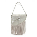 The Rhinestone Cowgirl Fringe Saddle Bag in Platinum by Wrangler