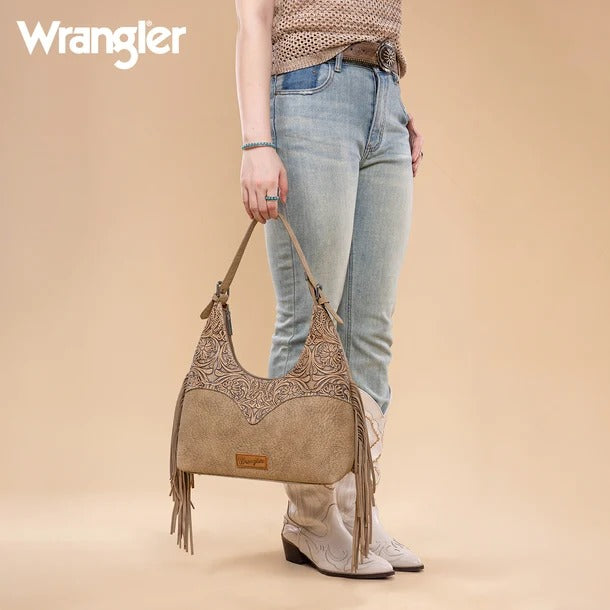 The Classy and Sassy Hobo Style Purse by Wrangler in Tan