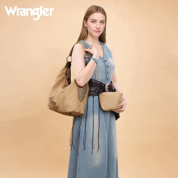 The Trixie Hobo Purse by Wrangler in Tan