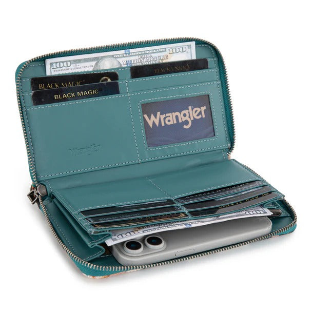 Team Rodeo Wallet by Wrangler in Turquoise