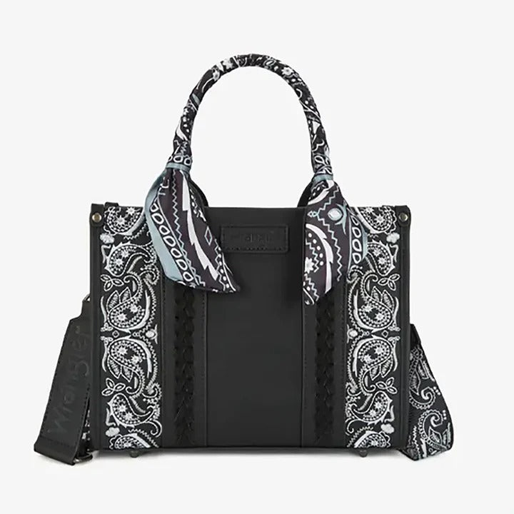 The Bandana Bandit Mini Tote Purse by Wrangler - Black