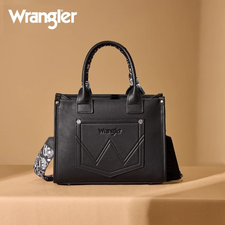 The Bandana Bandit Mini Tote Purse by Wrangler - Black