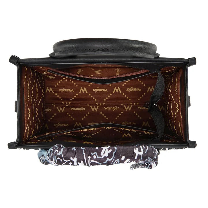 The Bandana Bandit Mini Tote Purse by Wrangler - Black