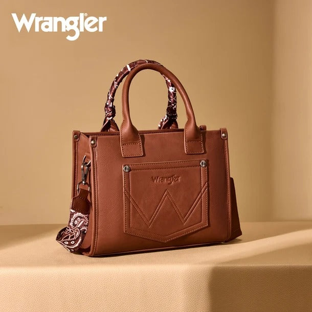The Bandana Bandit Mini Tote Purse by Wrangler - Cocoa