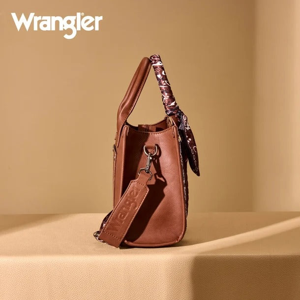 The Bandana Bandit Mini Tote Purse by Wrangler - Cocoa