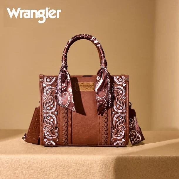 The Bandana Bandit Mini Tote Purse by Wrangler - Cocoa