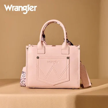 The Bandana Bandit Mini Tote Purse by Wrangler - Baby Pink