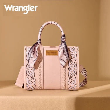 The Bandana Bandit Mini Tote Purse by Wrangler - Baby Pink