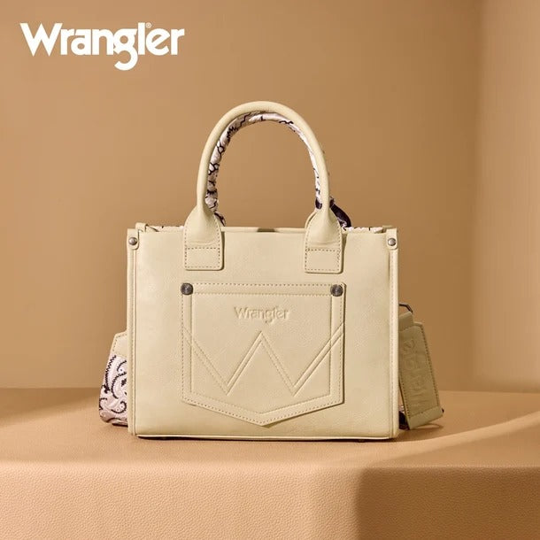 The Bandana Bandit Mini Tote Purse by Wrangler - Whipped Cream