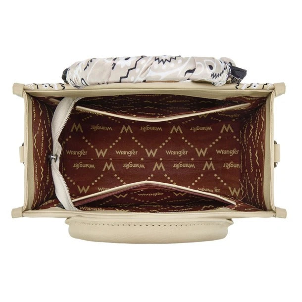 The Bandana Bandit Mini Tote Purse by Wrangler - Whipped Cream