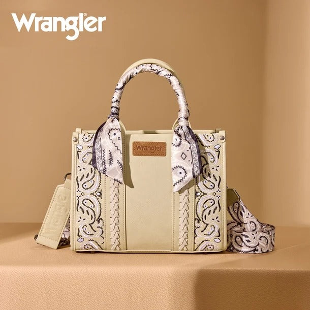 The Bandana Bandit Mini Tote Purse by Wrangler - Whipped Cream