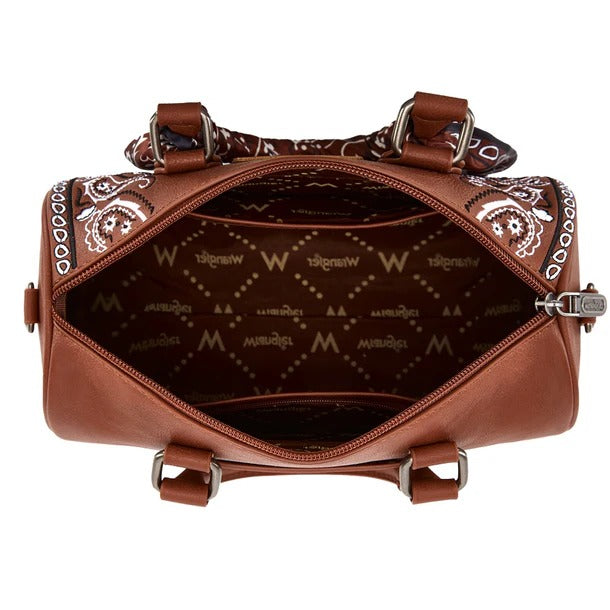 The Bandana Bandit Mini Barrel Purse by Wrangler - Brown
