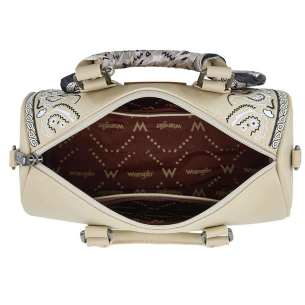 The Bandana Bandit Mini Barrel Purse by Wrangler - Tan