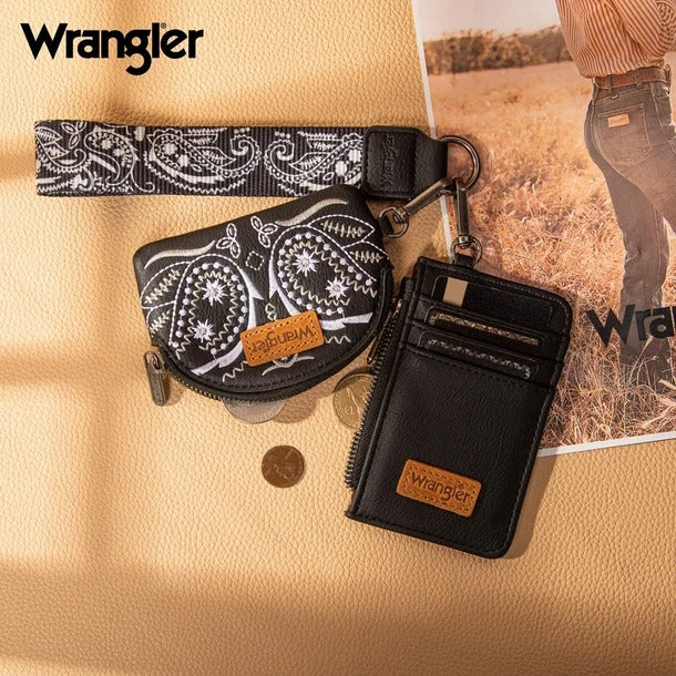 The Bandana Bandit Wristlet/Key Chain by Wrangler in Bandit Black