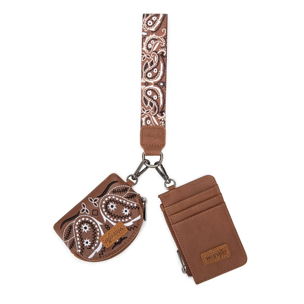 The Bandana Bandit Wristlet/Key Chain by Wrangler in Cocoa
