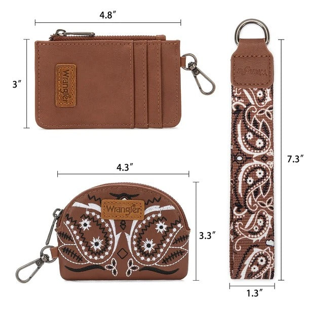 The Bandana Bandit Wristlet/Key Chain by Wrangler in Cocoa