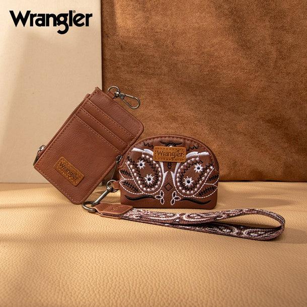 The Bandana Bandit Wristlet/Key Chain by Wrangler in Cocoa