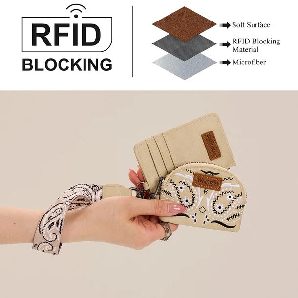 The Bandana Bandit Wristlet/Key Chain by Wrangler in Whipped Cream