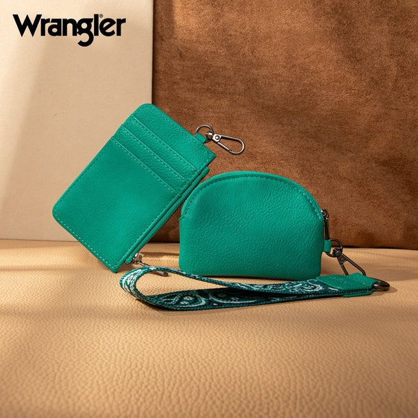 The Bandana Bandit Wristlet/Key Chain by Wrangler in Tickled Turquoise
