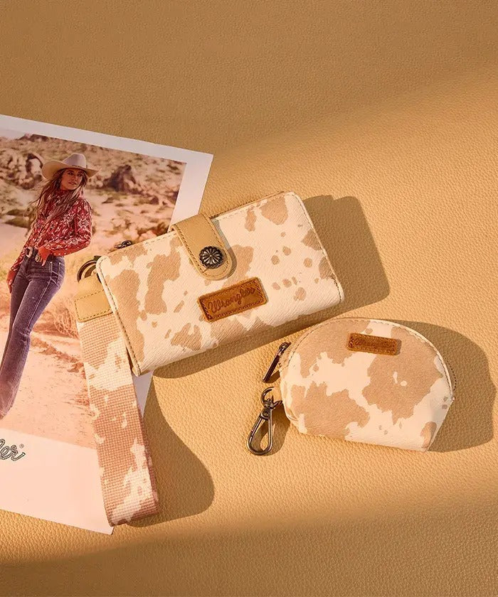 The Dairy Delight Next Gen Wristlet Wallet Set in Caramel by Wrangler