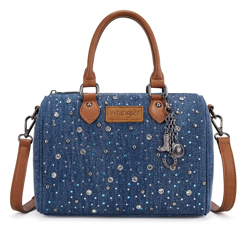 The Denim Delight Boston Purse by Wrangler - Denim