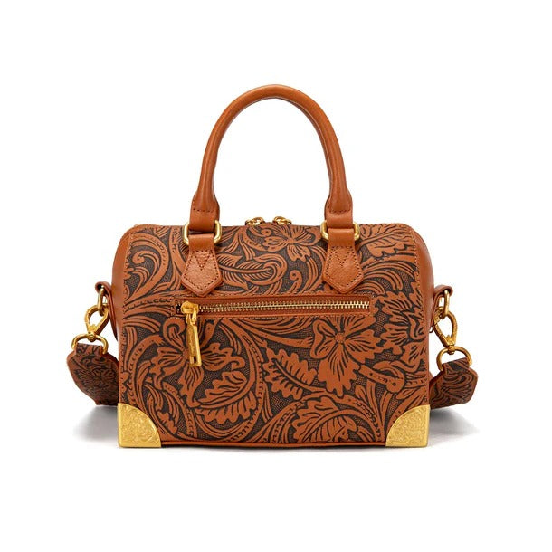 The Betty Lou Barrel Bag by Wrangler in Brown