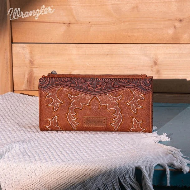 Boot Stitch Babe Wallet by Wrangler in Brown