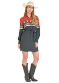 The Throw Back 80's Border Dress By Panhandle Slim