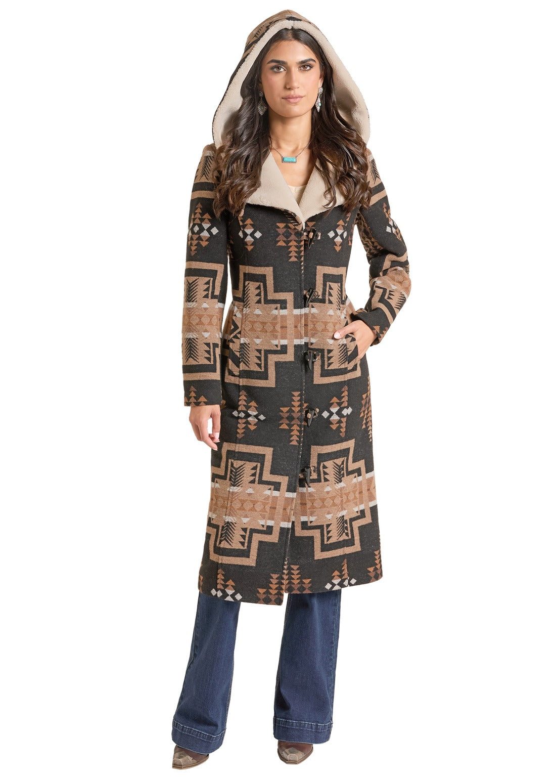 The Calico Ridge Aztec Long Coat by Panhandle Slim