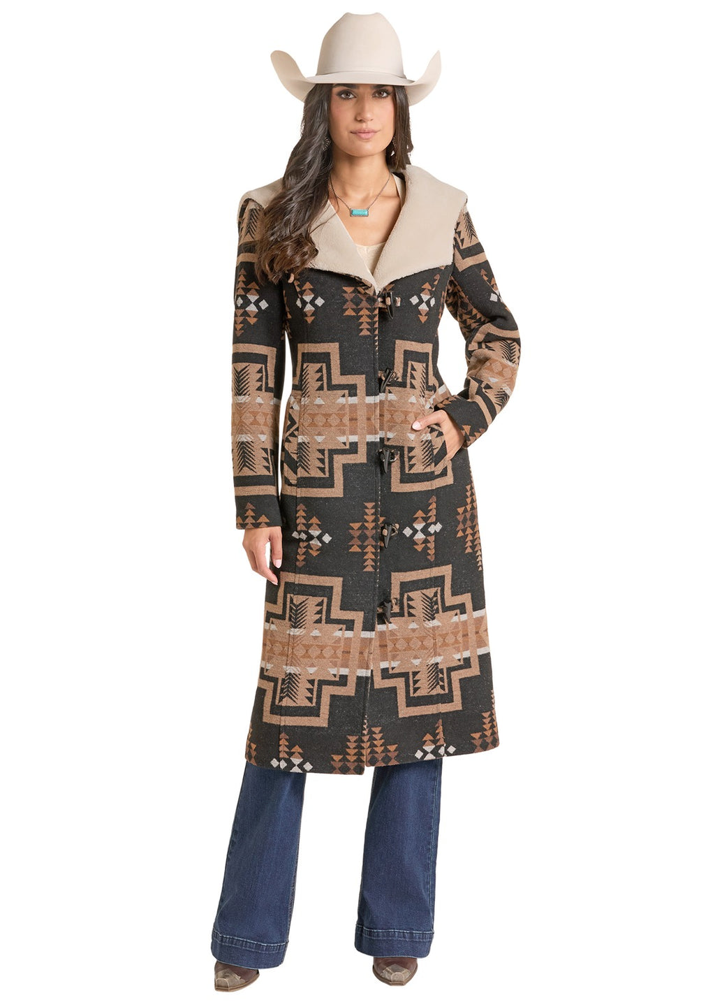 The Calico Ridge Aztec Long Coat by Panhandle Slim