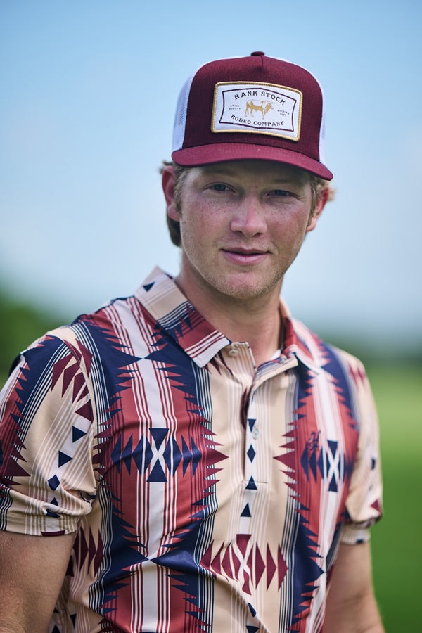 Rank Stock Hat by Hooey Maroon/White