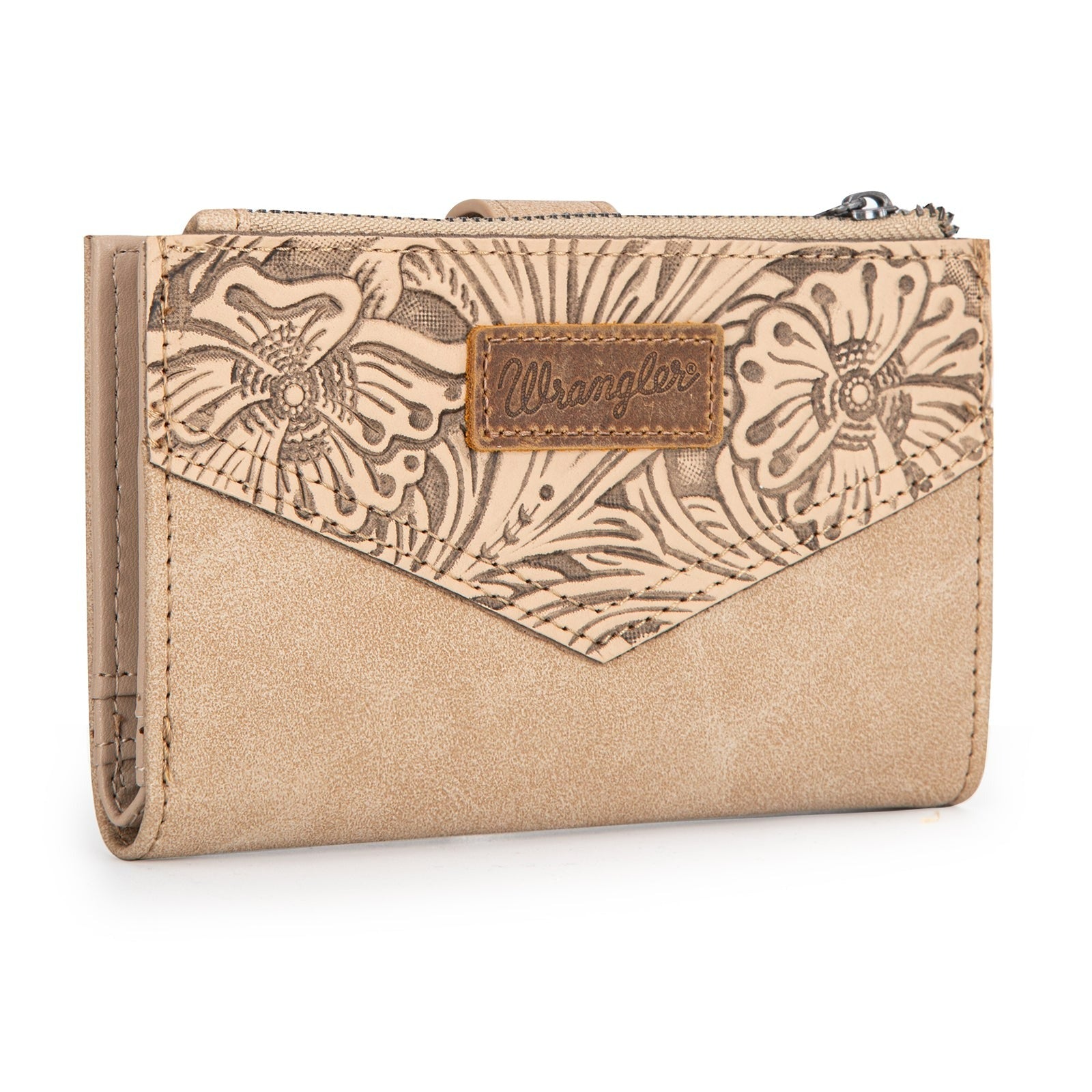 The Donna Jo Carved Wrangler Wallet - Cremello