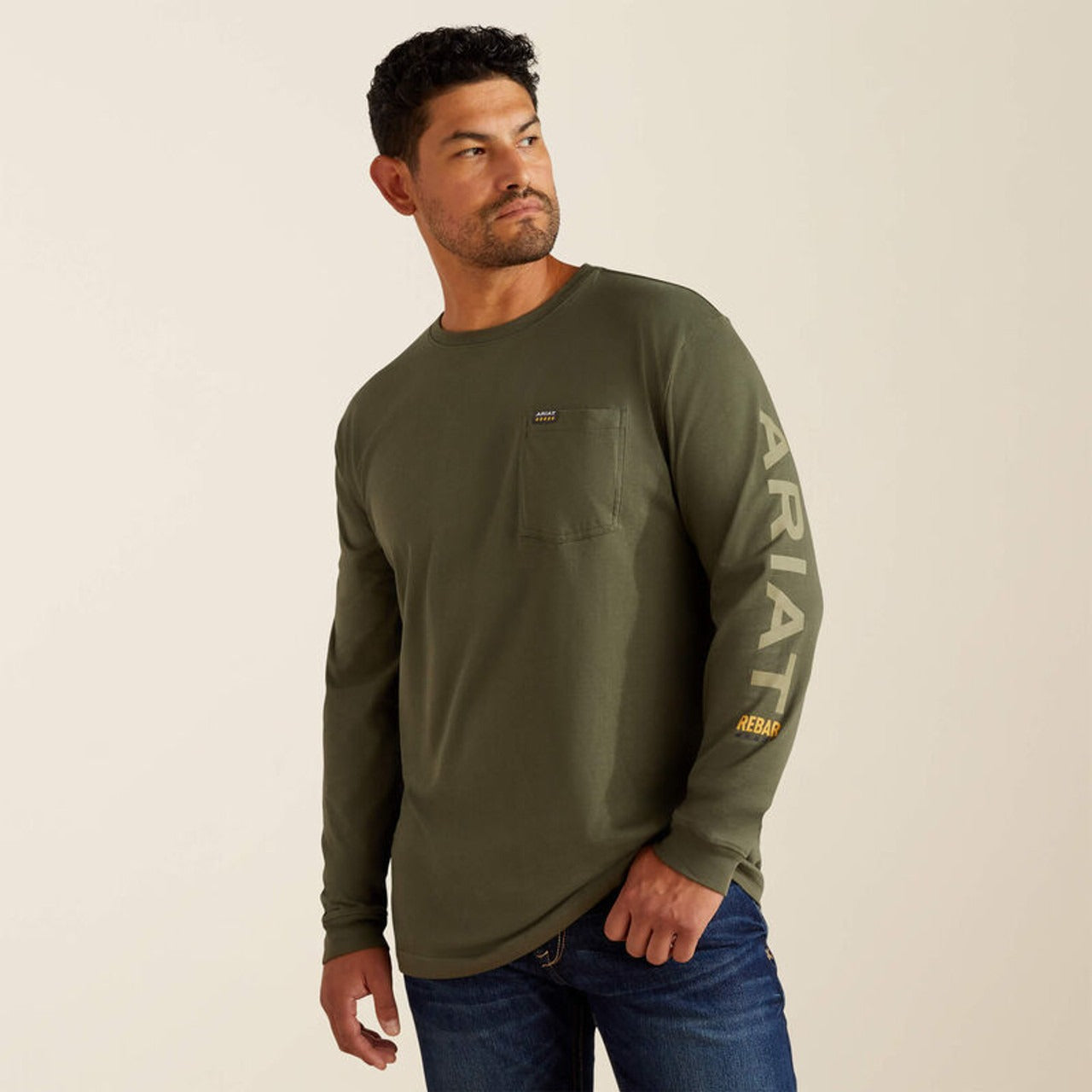Ariat Men's Rebar Grape Leaf Long Sleeve T-Shirt