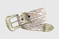 The Country Dream Carved Floral Belt in Antiqued White by Wrangler