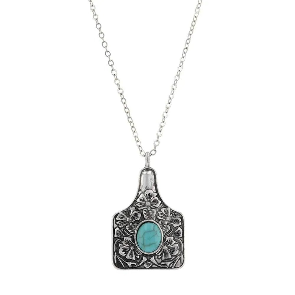 Floral Cowtag Attitude Necklace by Montana Silversmiths