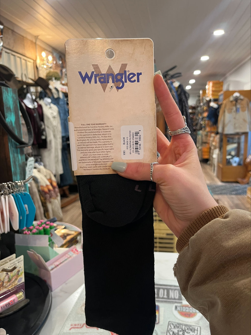Wrangler Men's Boot Socks - Tux Black