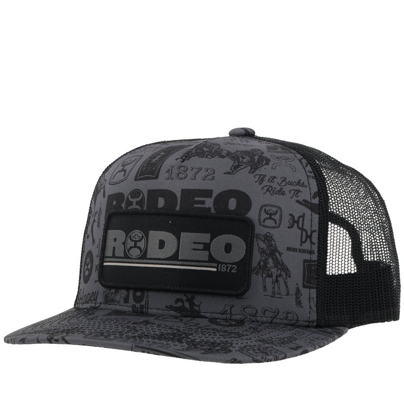 Rodeo Hat by Hooey in Grey/Black Rodeo Pattern
