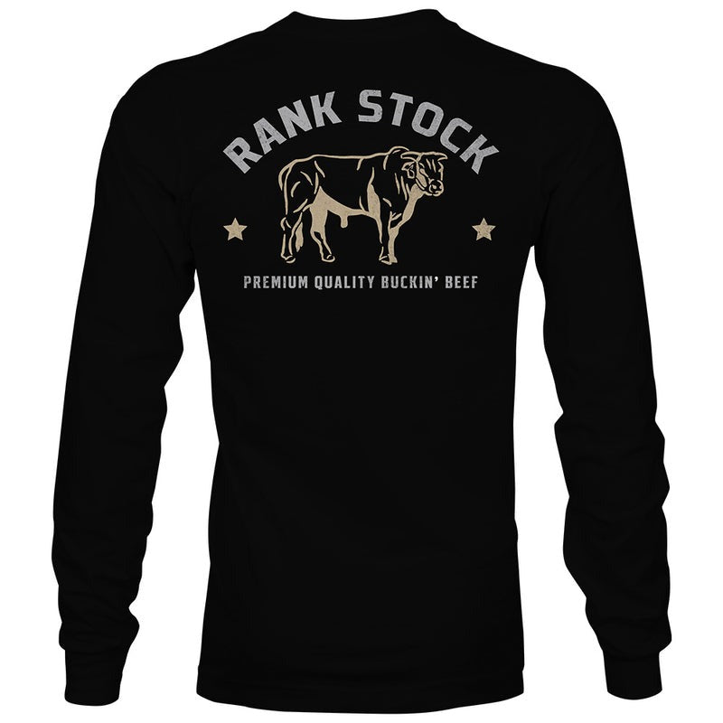 The Rank Stock Long Sleeve Tee by Hooey in Black with Tan