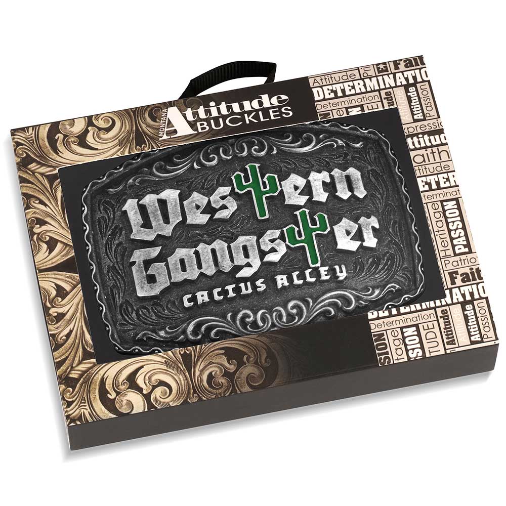 Western Gangster Attitude Belt Buckle by Montana Silversmiths