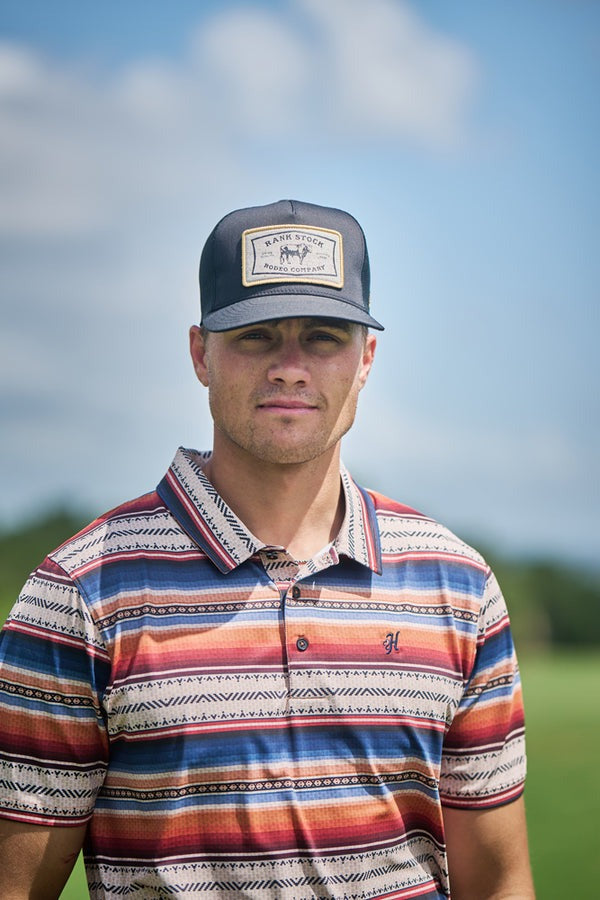 The Rank Stock Hat by Hooey in Black/Black Patch